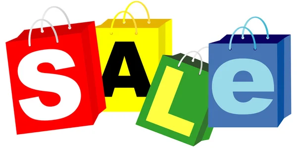 Alışveriş torbaları - satışı işareti — Stok Vektör