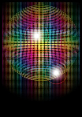 Abstract Background - Multicolor Dotted Cicle on Dark Background clipart