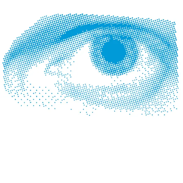 Blue Halftone Eye — Vector de stoc
