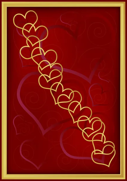 Fond Saint Valentin Coeur Sur Fond Rouge Foncé — Image vectorielle
