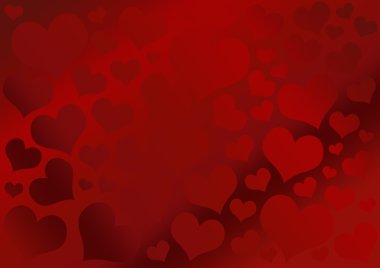 Valentine's Day Background - Red Hearts on Gradient Background clipart