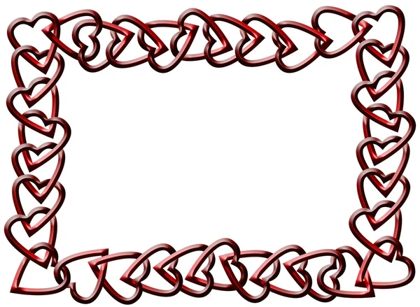 Valentine Day Frame Heart Shaped Red Chain — Stock Photo, Image
