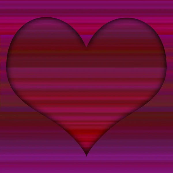 Valentinstag Hintergrund Rotes Herz Auf Gestreiftem Hintergrund — Stockfoto