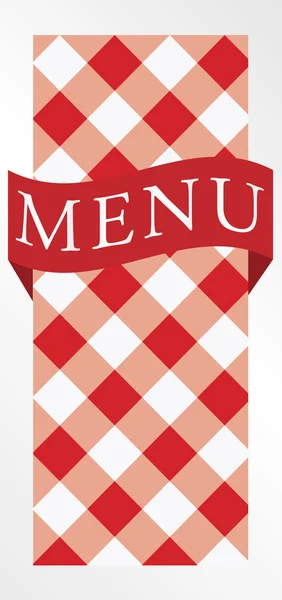 菜单卡 红色方格纹理与菜单标志 — 图库矢量图片