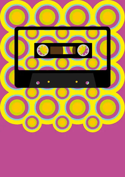 Retro Party Tło Taśmy Audio Casette Multicolor Tapety — Wektor stockowy
