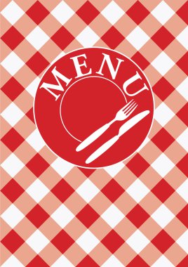 Menu Card - Red Gingham clipart