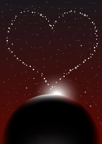 Valentine Night Sky Arrière-plan — Image vectorielle
