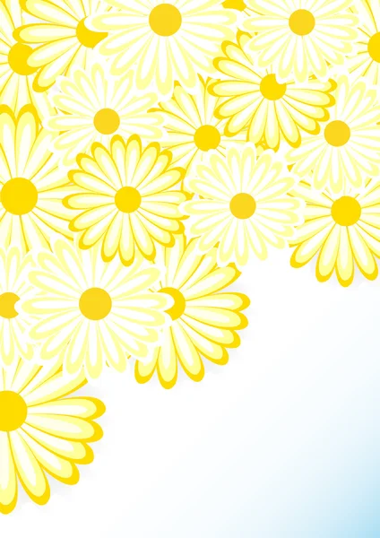 春天背景 光背景上黄色雏菊 — 图库矢量图片