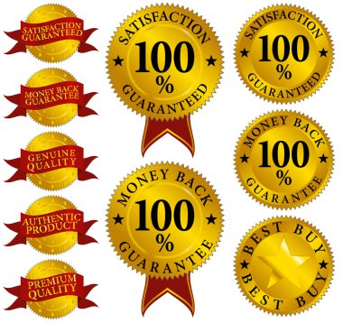 Set of Quality Seals - Different Signs clipart