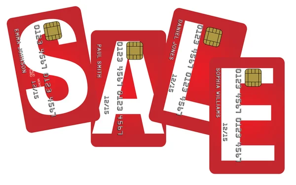 Kredi kartları ile satışı işareti — Stok Vektör