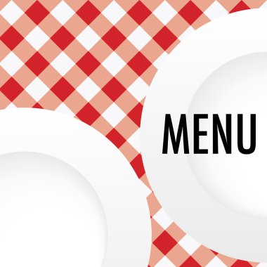 Red Gingham Menu Card clipart