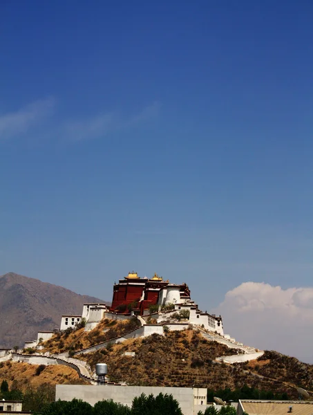 Landskap Över Det Berömda Potalapalatset Lhasa Tibet — Stockfoto