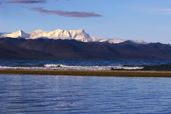 Paisaje Lagos Azules Montañas Nieve Tíbet —  Fotos de Stock