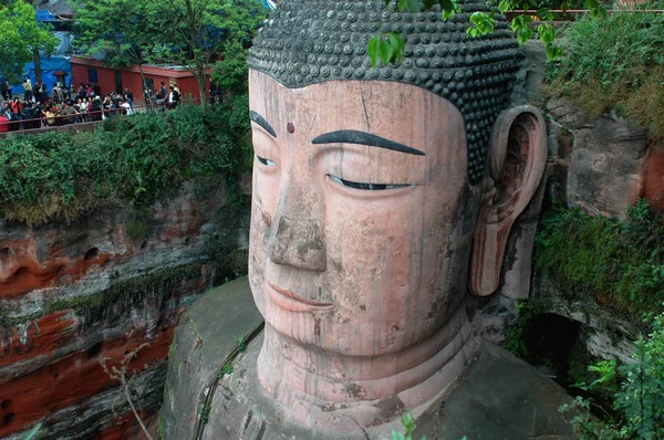 Detailní Pohled Obří Buddha Čchuan Čína — Stock fotografie