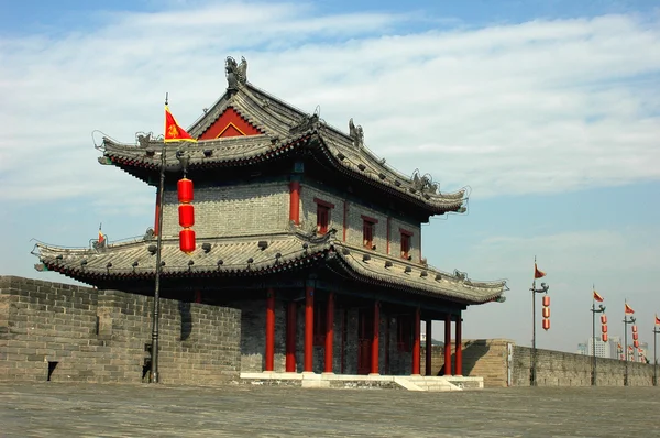 Antiga muralha da cidade de Xian China — Fotografia de Stock