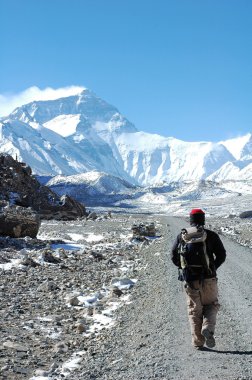 Landscape of hiking to the Mount Everest clipart