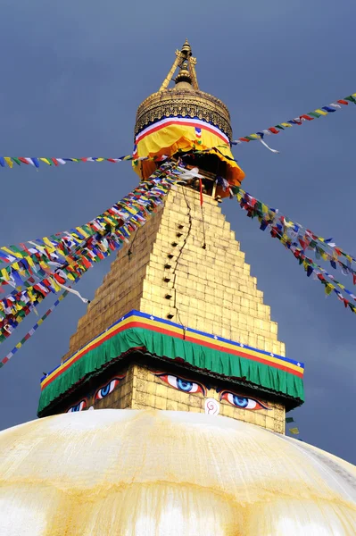 Λεπτομέρειες Σχετικά Ένα Ιστορικό Βουδιστική Παγόδα Στο Κατμαντού — Φωτογραφία Αρχείου