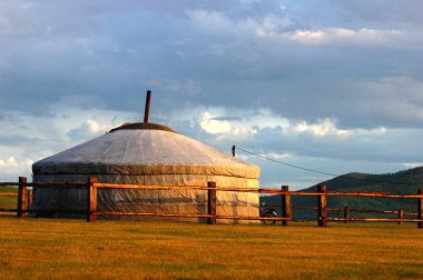 Landmark of ger in Mongolia clipart