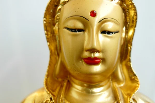 Widok Zbliżenie Złoty Rzeźby Buddy — Zdjęcie stockowe