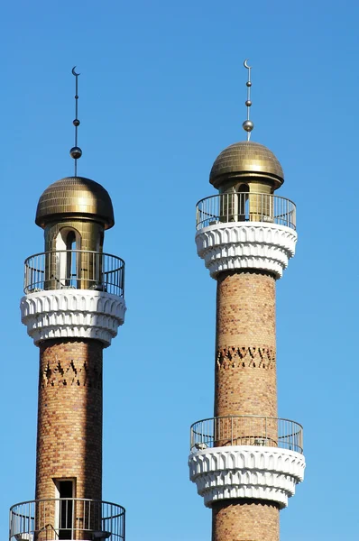 Памятники Исторической Мечети Башни Голубым Небом Качестве Фона — стоковое фото