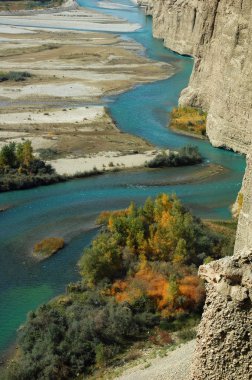 sonbahar yeşil nehir manzara