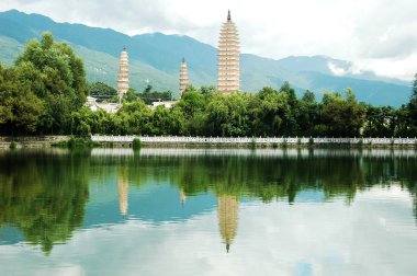 Landmarks of the famous Three Pagodas clipart