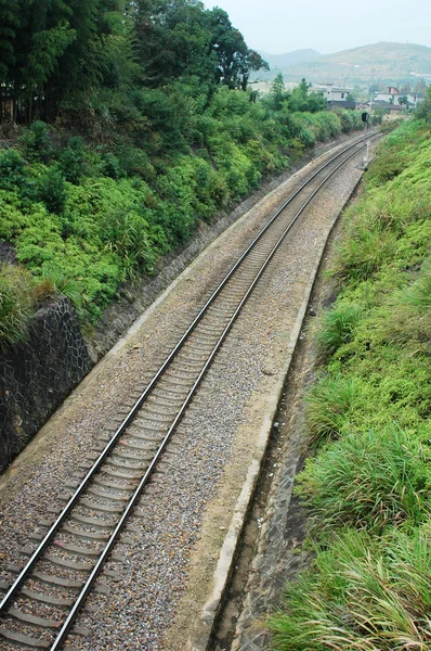 Dağlarda Bir Demiryolu Peyzaj — Stok fotoğraf
