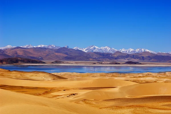 Dağ Göl Tibet Dağlık Manzara — Stok fotoğraf