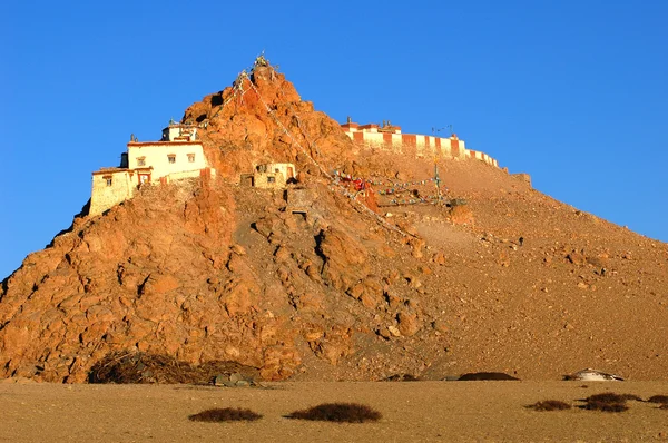 Landschaft Der Kleinen Lamaserie Auf Den Hügeln Tibet — Stockfoto