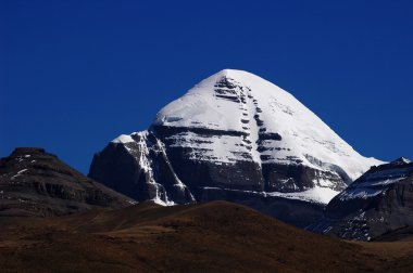 Landscape of the famous holy Mount Kailash in Tibet clipart