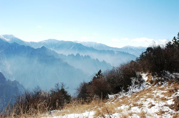 Paisagem Topo Das Montanhas Inverno — Fotografia de Stock