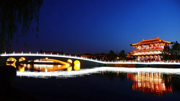 Ночные сцены Сиань, Китай — стоковое фото