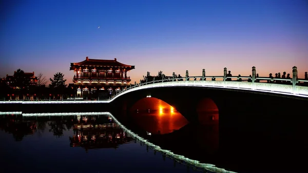 西安市，中国的夜景 — 图库照片