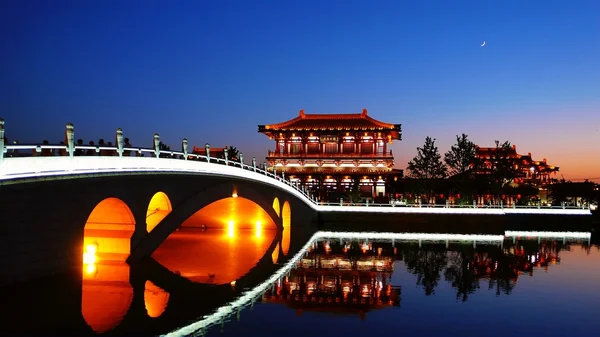 西安市，中国的夜景 — 图库照片