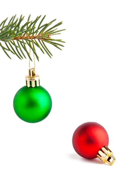 Christmas balls on the pine-tree. — Stock Photo, Image