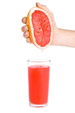 Fresh juice of grapefruit. clipart