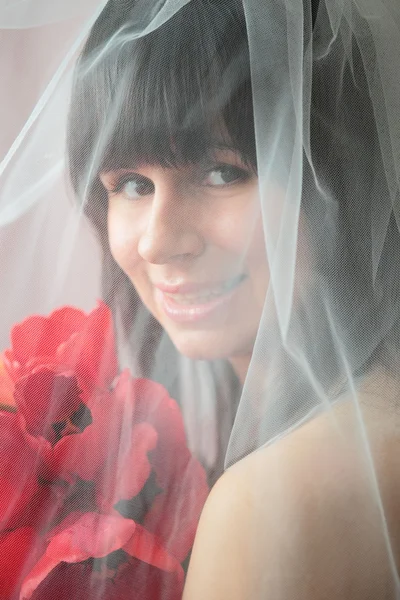 Bride with tulips — Stock Photo, Image