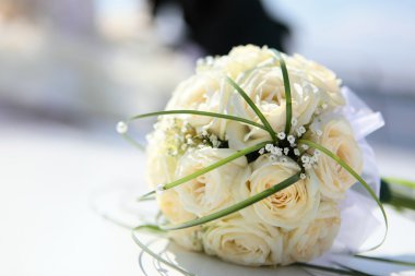 Wedding bouquet of the bride from roses clipart