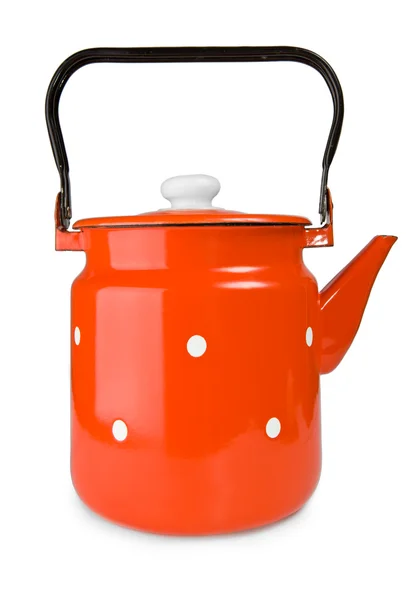 Červené čajník, samostatný — Stock fotografie
