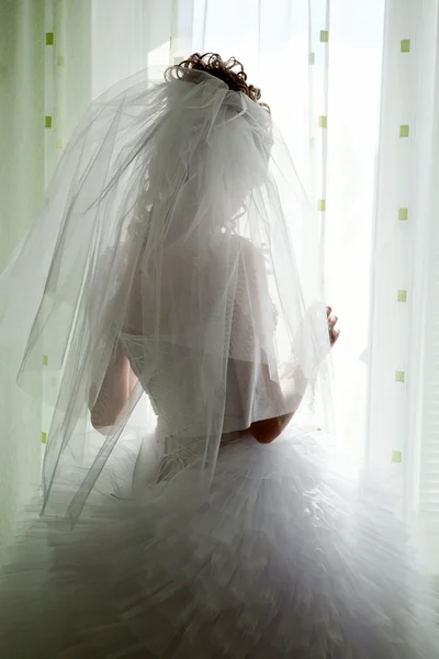Sílhueta da noiva — Fotografia de Stock