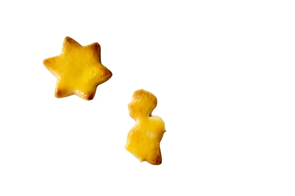 翔べない天使のクリスマス クッキーと星 — ストック写真