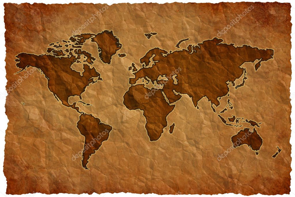 Crumple paper world map — Stock Photo © myper #4714236