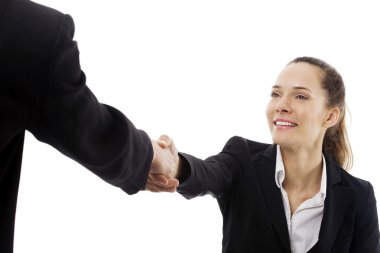 Businesswomen shaking hands clipart