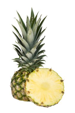 Ananas ikiye bölünmüş.