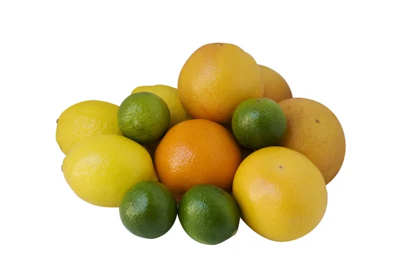 Composition of lemons, limes and citrus — Stock Photo, Image