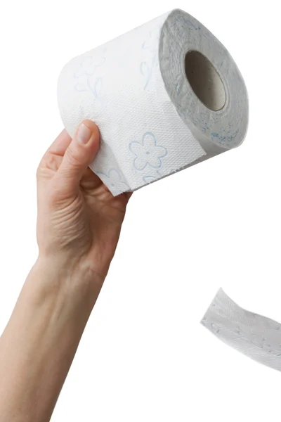 Hand holding toilet paper Royalty Free Stock Photos