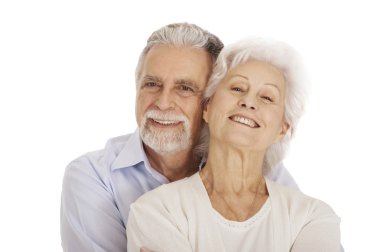 Portrait of a happy couple of elderly clipart