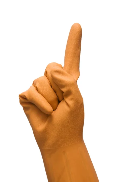 Рука Резиновой Перчаткой — стоковое фото