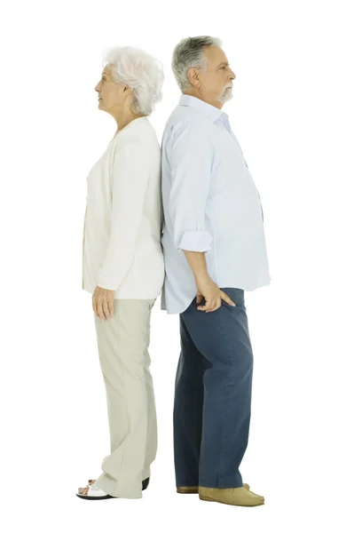 Elderly Couple Back Back — Stock Photo, Image