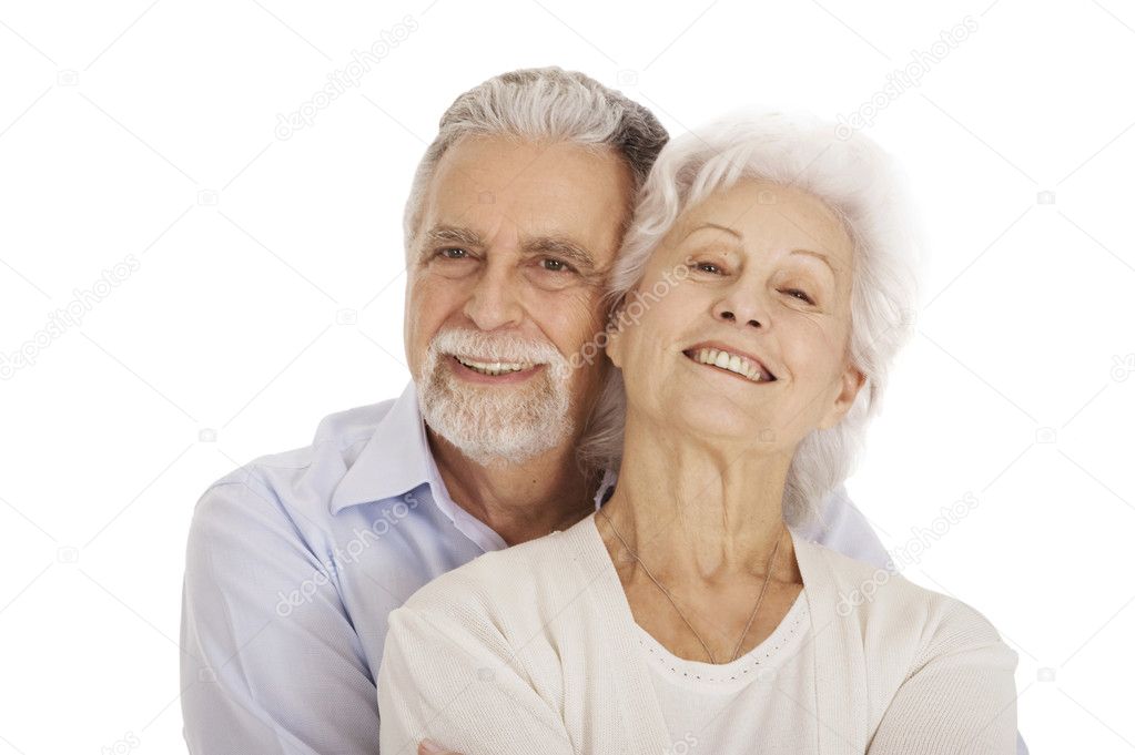 Portrait of a happy couple of elderly
